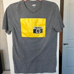 Old Navy Gray Tee with Yellow Camera Design